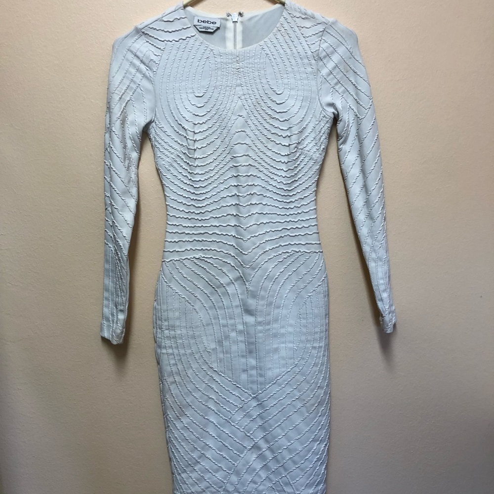bebe white cocktail dress